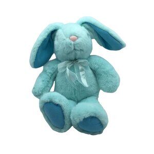 The Plush Factory Bunny Rabbit Plush Blue Stuffed Animal Soft Easter Spring 10"